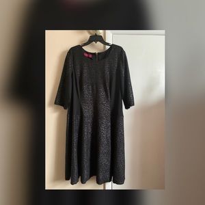 Plus size black floral dress